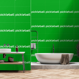 Modern Weißer Eleganter PICKLEBALL-Text Auf Hellgr Tapete