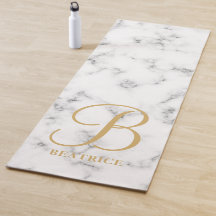 Modern weißer Marmor Goldtypografie Name Monogramm