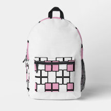 Modern weißer Rucksack mit hellrosa und schwarz