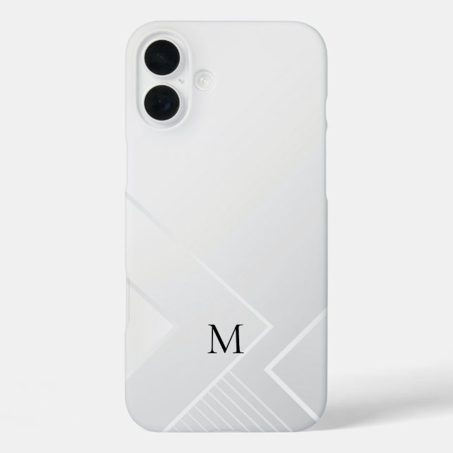 Modern Weißes Muster iPhone 16 Plus Hülle (Rückseite)