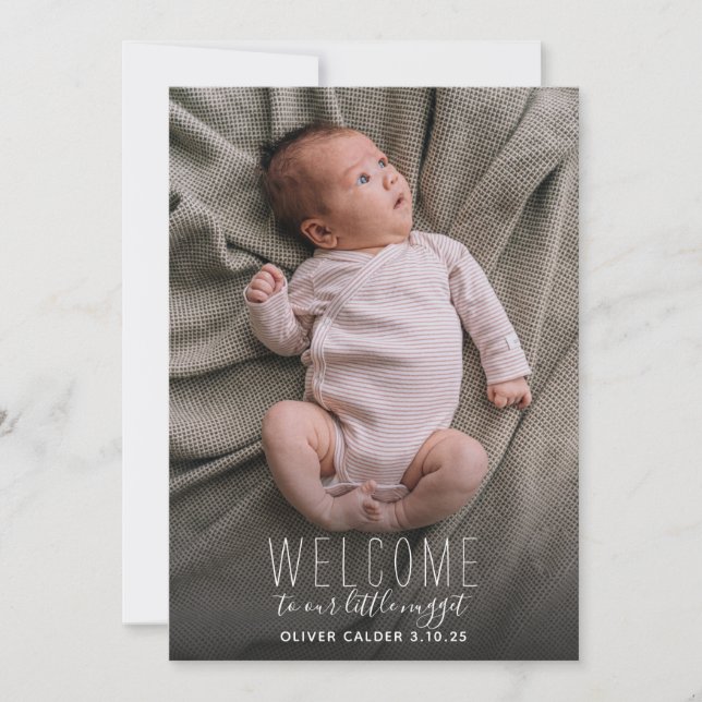 Modern Welcome Baby Birth Announction Foto Card (Vorderseite)