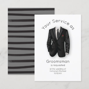 Modern werden Sie mein Trauzeuge Anzug & Krawatte  Einladung