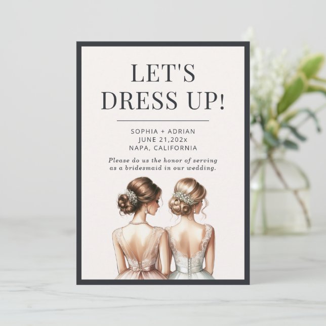 Modern werden Sie meine Bridesmaid-Karte sein Einladung (Stehend Vorderseite)