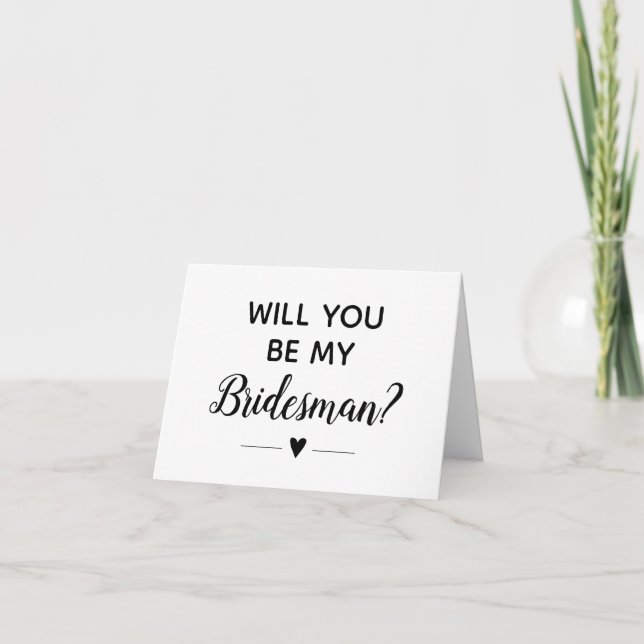Modern werden Sie meine Bridesman-Vorschlagskarte  Einladung (Vorderseite)