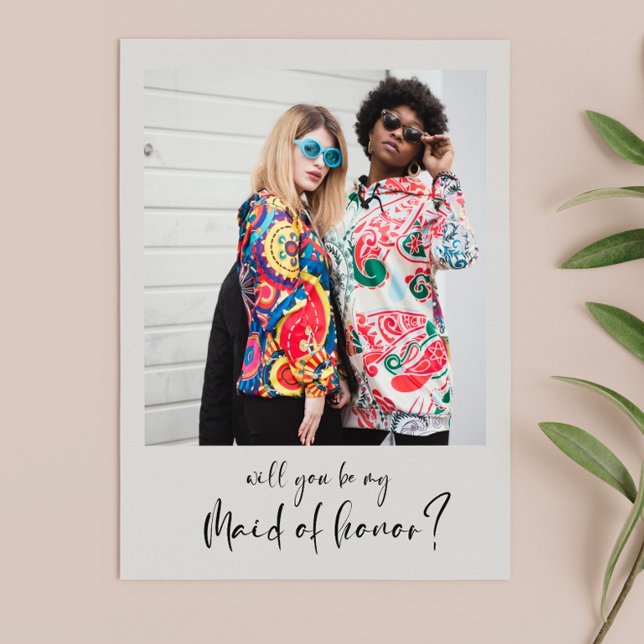 Modern Werden Sie meine Trauzeugin-Fotokarte (Von Creator hochgeladen)