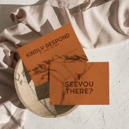 Modern Western Cow Skull Bold Boho Einzigartige Ho RSVP Karte