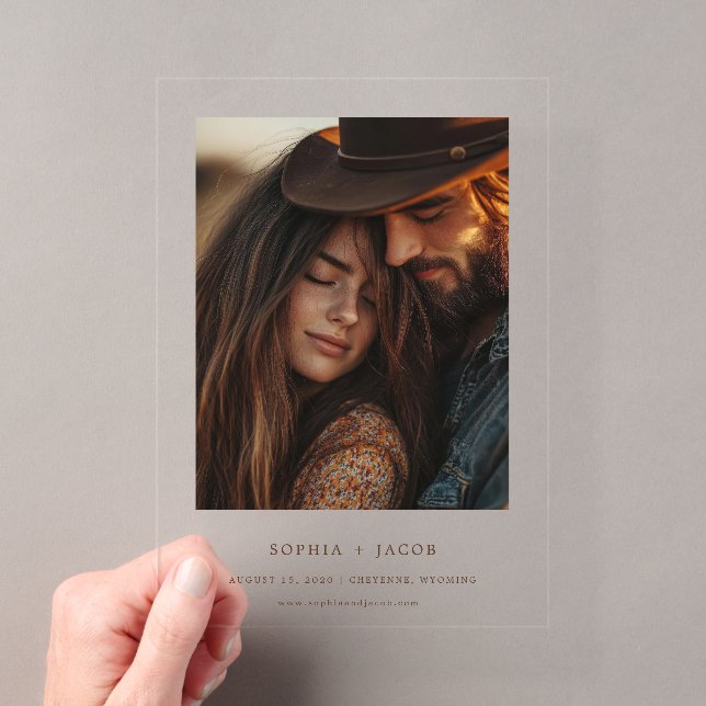 Modern Western Photo Boots Save the Date  Acryleinladungen (Insitu (Handheld))