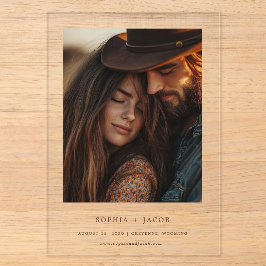 Modern Western Photo Boots Save the Date Acryleinladungen