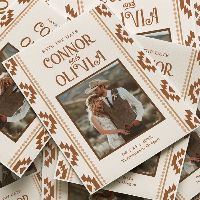 Modern Western Photo Save the Date Card Einladung (Von Creator hochgeladen)