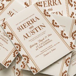 Modern Western Wedding Invitation Einladung