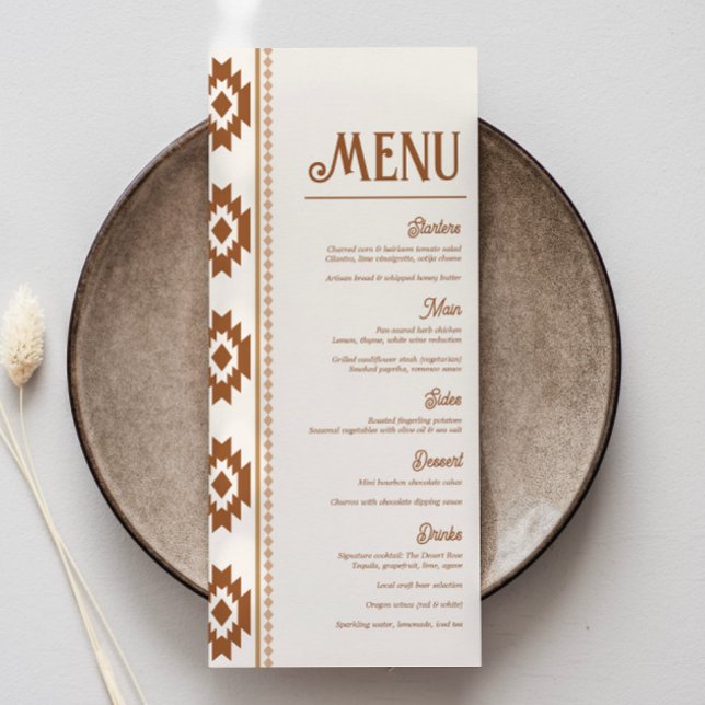 Modern Western Wedding Menu Menükarte (Von Creator hochgeladen)