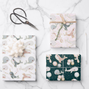 Modern Whale Thema Party Geschenk Geschenkpapier Set