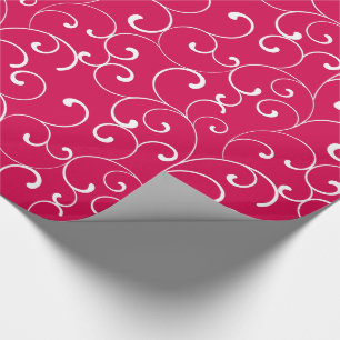 Modern Whimsical Curls Himbeere Geschenkpapier