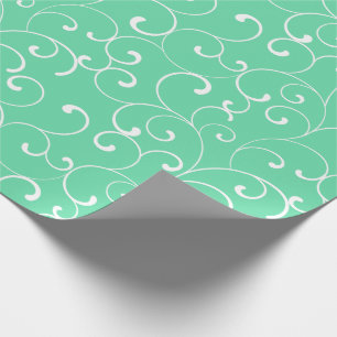 Modern Whimsical Curls Muster Aqua Geschenkpapier