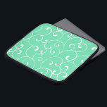 Modern Whimsical Curls Muster Aqua Laptopschutzhülle<br><div class="desc">Ein skurriles, modernes Design mit weißem Curl-Muster vor einem Aquahintergrund. Diese Computerhülle ist eine attraktive Möglichkeit, Ihren Laptop oder Ihr Tablet zu schützen.</div>