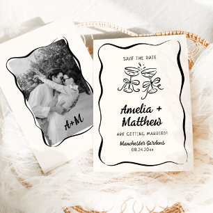 Modern & Whimsical Handgezeichnete Save-the-Date-K Einladung