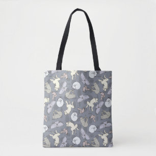 Modern Whimsical Sleeping Hunde - Vanilla auf Grau Tasche