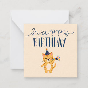 Modern Whimsical Süße Katze Alles Gute zum Geburts Mitteilungskarte
