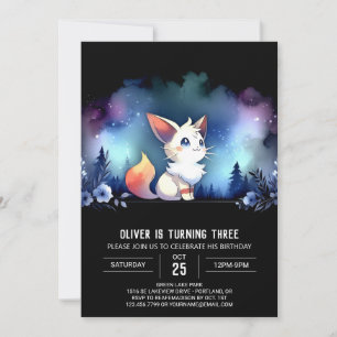 Modern Whimsy Cat Birthday Einladung