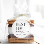 Modern Whimsy Wedding danke Ihnen geklappte Karte Runder Aufkleber<br><div class="desc">Fügen Sie diese "Best Day Ever" Aufkleber zu Ihren Gastgeschenke Hochzeiten,  Leckereien,  Geschenken,  Taschen und mehr! Bearbeiten Sie mit Ihren Namen.</div>