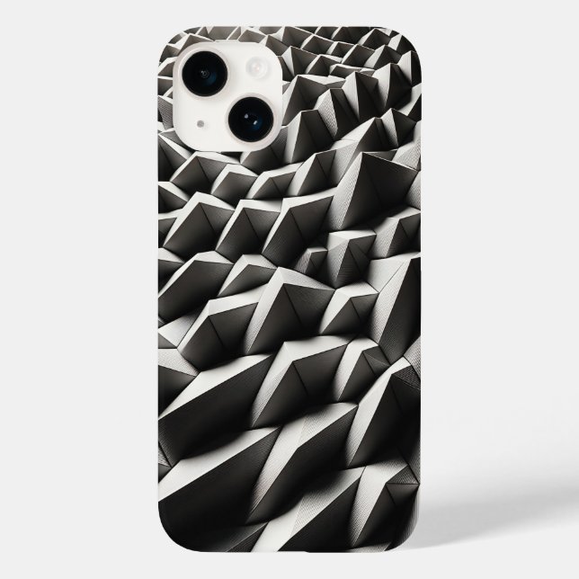 Modern White 3D Geometric Phone Case - Minimalist  (Rückseite)