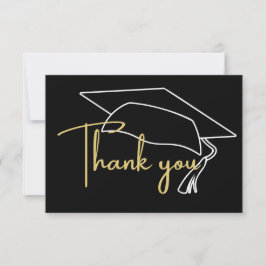 Modern White Black Gold Abschluss Vielen Dank Auto Dankeskarte