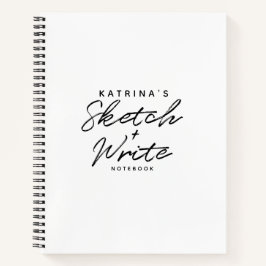 Modern White Black Simple Sketch & Linken Notizbuch