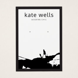 Modern White Black Spritzer Earring Display Card