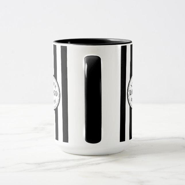 Modern White Black Stripe Custom Image Tasse (Griff)