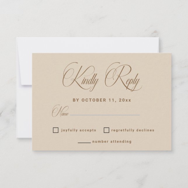 Modern White Boho Floral Arch Wedding RSVP Card (Rückseite)