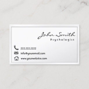 Modern White Border Psychologe Business Card Visitenkarte