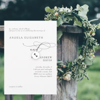 Modern White Bride Parents Wedding Invitation