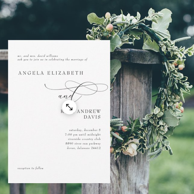 Modern White Bride Parents Wedding Invitation Einladung (Von Creator hochgeladen)