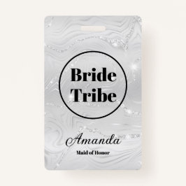 Modern White Bride Tribe Bachelorette Ausweis