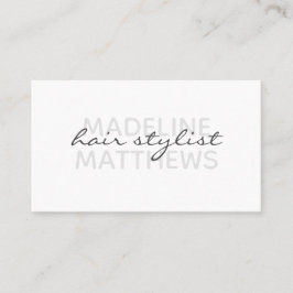 Modern White Chic Hair Stylist Script Name Stilvol Visitenkarte