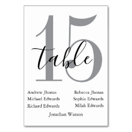 Modern White Daytime Wedding Table Seating Chart Tischnummer