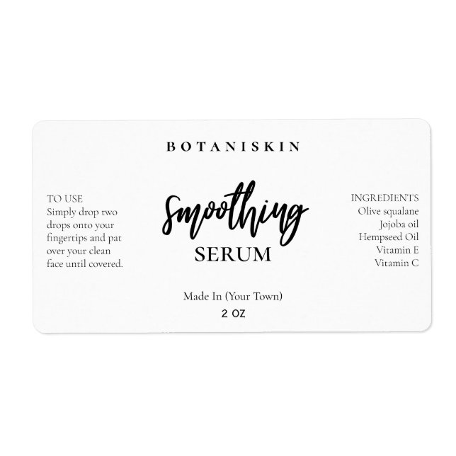 Modern White Face Serum Labels (Vorne)