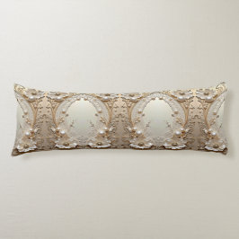 Modern White Flowers Pearls Body Pillow Seitenschläferkissen