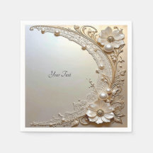 Modern White Flowers Pearls