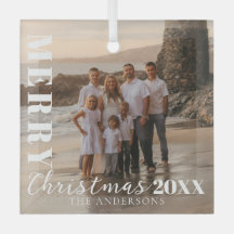 Modern White Frohe Weihnachts-Script-Foto