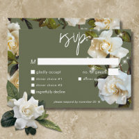 Modern White Gardenias on Sage Sparkle Dinner
