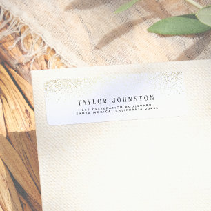 Modern White & Gold Glitzer Confetti