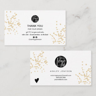 Modern white gold Glitzer Logo bestellen Vielen Da Visitenkarte
