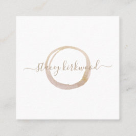 Modern White Gold Imitate Glitzer Circle Logo Quadratische Visitenkarte