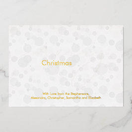 Modern White Gold Script Bokeh Frohe Weihnachten Folieneinladung