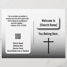 Modern White Gradient Church Bulletin Flyer