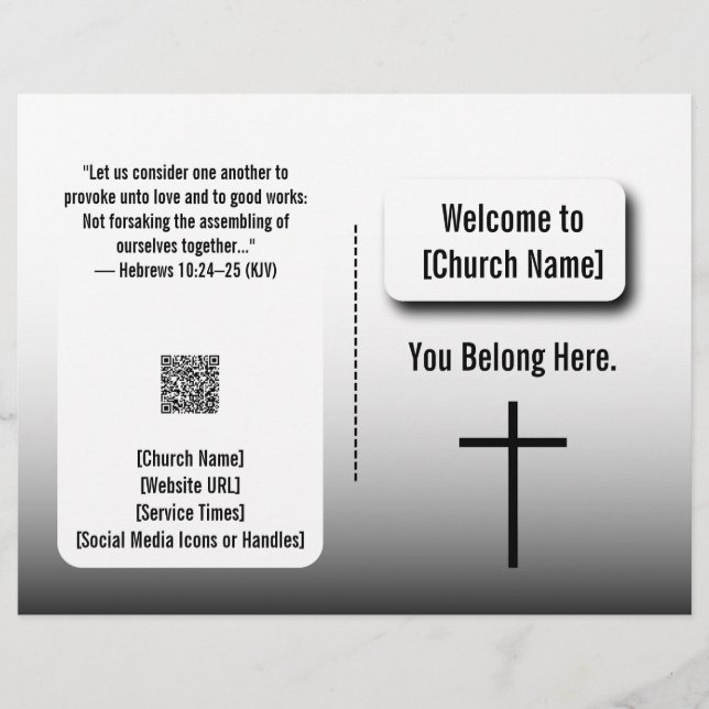 Modern White Gradient Church Bulletin  Flyer (Vorne)