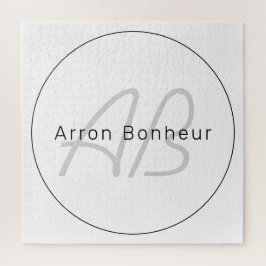 Modern White Gray & Black | Cooler Name und Monogr