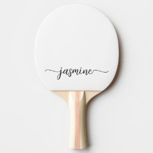 Modern White Individuelle Name Signature Script Tischtennis Schläger
