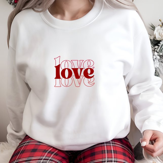 Modern White Liebe Print Woman Sweatshirt (Modern White Love Print Woman Sweatshirt
)